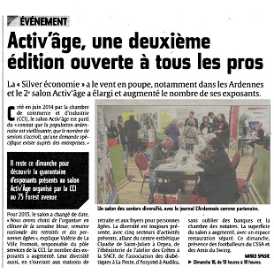 Salon Activ'âge 2015 Article L'Ardennais du 18/10